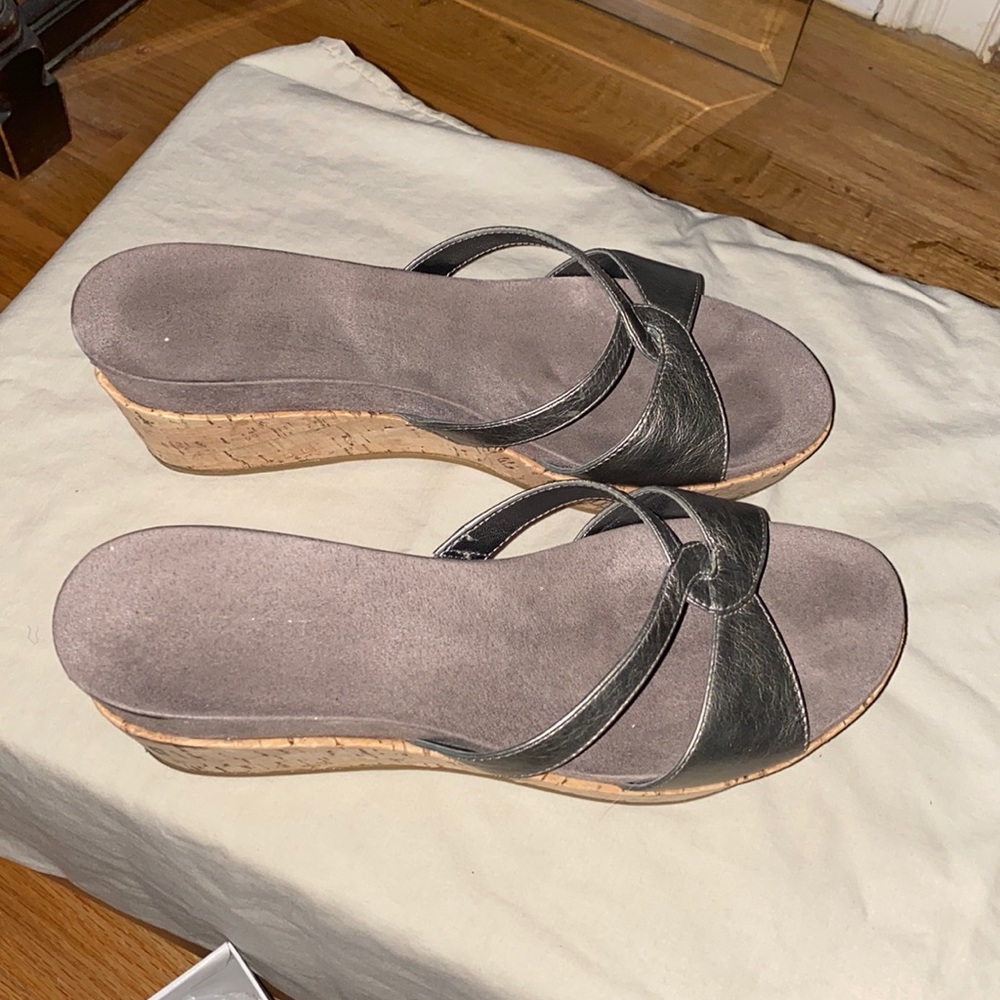 Nine West Leather Wedge Sandals